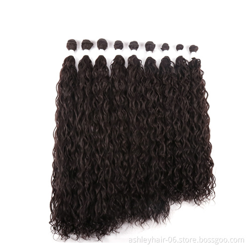 High Temperature Fiber Human Hair Quality French Wave Synthetic Remy Weft Hair Extensions